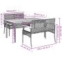 Set comedor de jardín 3 pzas con cojines ratán sintético negro de , Conjuntos de jardín - Ref: Foro24-3213566, Precio: 320,66...