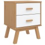 Mesita de noche OLDEN madera maciza de pino blanco y marrón de , Mesitas de noche - Ref: Foro24-358584, Precio: 74,06 €, Desc...
