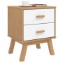Mesita de noche OLDEN madera maciza de pino blanco y marrón de , Mesitas de noche - Ref: Foro24-358584, Precio: 74,06 €, Desc...