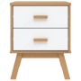 Mesita de noche OLDEN madera maciza de pino blanco y marrón de , Mesitas de noche - Ref: Foro24-358584, Precio: 74,06 €, Desc...