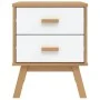 Mesita de noche OLDEN madera maciza de pino blanco y marrón de , Mesitas de noche - Ref: Foro24-358584, Precio: 81,53 €, Desc...