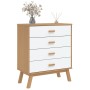 Mesita de noche OLDEN madera maciza de pino blanco y marrón de , Cajoneras - Ref: Foro24-358590, Precio: 143,37 €, Descuento: %