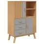 Aparador OLDEN madera maciza de pino marrón y gris 85x43x125 cm de , Aparadores - Ref: Foro24-358616, Precio: 253,07 €, Descu...