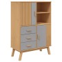 Aparador OLDEN madera maciza de pino marrón y gris 85x43x125 cm de , Aparadores - Ref: Foro24-358616, Precio: 257,14 €, Descu...