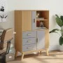 Aparador OLDEN madera maciza de pino marrón y gris 85x43x125 cm de , Aparadores - Ref: Foro24-358616, Precio: 253,07 €, Descu...