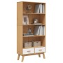 Estantería 4 niveles OLDEN madera maciza pino marrón y blanco de , Librerías y estanterías - Ref: Foro24-358614, Precio: 219,...