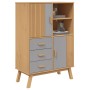Aparador OLDEN madera maciza de pino marrón y gris 85x43x125 cm de , Aparadores - Ref: Foro24-358616, Precio: 257,14 €, Descu...