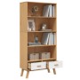 Estantería 4 niveles OLDEN madera maciza pino marrón y blanco de , Librerías y estanterías - Ref: Foro24-358614, Precio: 219,...