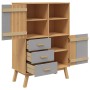 Aparador OLDEN madera maciza de pino marrón y gris 85x43x125 cm de , Aparadores - Ref: Foro24-358616, Precio: 257,14 €, Descu...