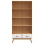Estantería 4 niveles OLDEN madera maciza pino marrón y blanco de , Librerías y estanterías - Ref: Foro24-358614, Precio: 219,...