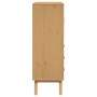 Aparador OLDEN madera maciza de pino marrón y gris 85x43x125 cm de , Aparadores - Ref: Foro24-358616, Precio: 257,14 €, Descu...