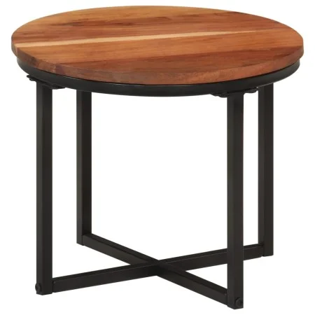 Mesa de centro de madera maciza de acacia y hierro 35x35x30 cm de , Mesas de centro - Ref: Foro24-372739, Precio: 42,37 €, De...