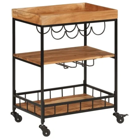 Solid acacia wood and iron bar cart 60x40x80 cm by , Kitchen and dining carts - Ref: Foro24-372753, Price: 134,18 €, Discount: %