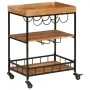 Solid acacia wood and iron bar cart 60x40x80 cm by , Kitchen and dining carts - Ref: Foro24-372753, Price: 134,18 €, Discount: %
