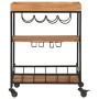 Carrito de bar de madera maciza de acacia y hierro 60x40x80 cm de , Carros de cocina y comedor - Ref: Foro24-372753, Precio: ...