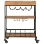Solid acacia wood and iron bar cart 60x40x80 cm by , Kitchen and dining carts - Ref: Foro24-372753, Price: 134,18 €, Discount: %