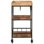 Solid acacia wood and iron bar cart 60x40x80 cm by , Kitchen and dining carts - Ref: Foro24-372753, Price: 134,18 €, Discount: %