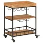 Solid acacia wood and iron bar cart 60x40x80 cm by , Kitchen and dining carts - Ref: Foro24-372753, Price: 134,18 €, Discount: %