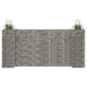 Jardinera de gaviones forma de H alambre de acero 260x40x120 cm de vidaXL, Maceteros y jardineras - Ref: Foro24-145662, Preci...