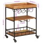 Carrito de bar de madera maciza de acacia y hierro 60x40x80 cm de , Carros de cocina y comedor - Ref: Foro24-372753, Precio: ...