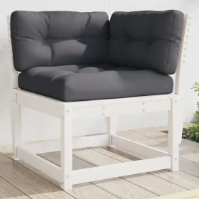Garden corner sofa and white pine wood cushions 73x73x78 cm by , Outdoor sofas - Ref: Foro24-844685, Price: 100,84 €, Discoun...