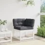 Sofá esquinero jardín y cojines madera pino blanco 73x73x78 cm de , Sofás de exterior - Ref: Foro24-844685, Precio: 100,84 €,...