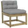Sofá de jardín con cojines madera impregnada de pino de , Sofás de exterior - Ref: Foro24-844693, Precio: 77,20 €, Descuento: %