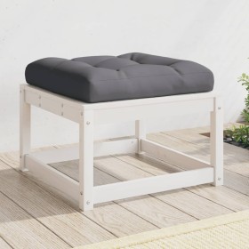 Taburete de jardín con cojines madera maciza de pino blanco de , Sofás de exterior - Ref: Foro24-844700, Precio: 61,63 €, Des...