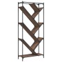 Estantería madera ingeniería y metal marrón roble 79x30x180 cm de , Librerías y estanterías - Ref: Foro24-845435, Precio: 97,...