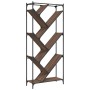 Estantería madera ingeniería y metal marrón roble 79x30x180 cm de , Librerías y estanterías - Ref: Foro24-845435, Precio: 97,...