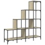 Estantería madera ingeniería y metal roble Sonoma 122x30x132 cm de , Librerías y estanterías - Ref: Foro24-845442, Precio: 98...