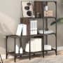 Estantería madera ingeniería y metal marrón roble 92x30x102 cm de , Librerías y estanterías - Ref: Foro24-845440, Precio: 65,...