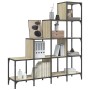 Estantería madera ingeniería y metal roble Sonoma 122x30x132 cm de , Librerías y estanterías - Ref: Foro24-845442, Precio: 98...