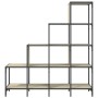 Estantería madera ingeniería y metal roble Sonoma 122x30x132 cm de , Librerías y estanterías - Ref: Foro24-845442, Precio: 98...