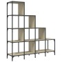 Estantería madera ingeniería y metal roble Sonoma 122x30x132 cm de , Librerías y estanterías - Ref: Foro24-845442, Precio: 98...