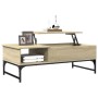 Mesa de centro madera ingeniería metal roble Sonoma 100x50x35cm de , Mesas de centro - Ref: Foro24-845392, Precio: 68,75 €, D...