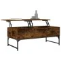 Mesa de centro de madera de ingeniería y metal roble humo de , Mesas de centro - Ref: Foro24-845378, Precio: 75,02 €, Descuen...