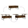 Mesa de centro de madera de ingeniería y metal roble humo de , Mesas de centro - Ref: Foro24-845378, Precio: 75,02 €, Descuen...