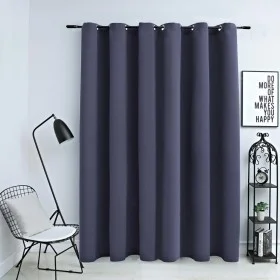 Blackout curtain with anthracite gray metal rings 290x245 cm by vidaXL, Curtains and curtains - Ref: Foro24-134421, Price: 30...