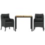 Set comedor de jardín 3 pzas con cojines ratán sintético negro de , Conjuntos de jardín - Ref: Foro24-3211866, Precio: 340,98...
