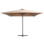 Sombrilla voladiza con luces LED y poste acero taupe 250x250 cm de vidaXL, Sombrillas - Ref: Foro24-46995, Precio: 106,24 €, ...