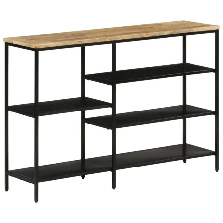 Mesa consola madera maciza mango rugosa y hierro 110x30x75 cm de , Mesas auxiliares - Ref: Foro24-372730, Precio: 140,24 €, D...