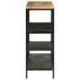 Mesa consola madera maciza mango rugosa y hierro 110x30x75 cm de , Mesas auxiliares - Ref: Foro24-372730, Precio: 140,24 €, D...