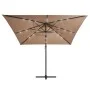 Sombrilla voladiza con luces LED y poste acero taupe 250x250 cm de vidaXL, Sombrillas - Ref: Foro24-46995, Precio: 105,98 €, ...