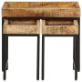 Mesas apilables 3 piezas madera de mango rugosa maciza y hierro de , Mesas auxiliares - Ref: Foro24-372732, Precio: 94,26 €, ...