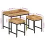Stapelbare Tische, 3-teilig, aus massivem, rauem Mangoholz und Eisen von , Seitentische - Ref: Foro24-372732, Preis: 92,58 €,...