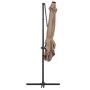 Sombrilla voladiza con luces LED y poste acero taupe 250x250 cm de vidaXL, Sombrillas - Ref: Foro24-46995, Precio: 106,24 €, ...