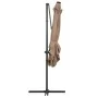Sombrilla voladiza con luces LED y poste acero taupe 250x250 cm de vidaXL, Sombrillas - Ref: Foro24-46995, Precio: 105,98 €, ...