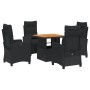 Set de muebles jardín 5 pzas con cojines ratán sintético negro de , Conjuntos de jardín - Ref: Foro24-3277388, Precio: 613,78...