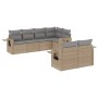 Set sofás de jardín 7 piezas y cojines ratán sintético beige de , Conjuntos de jardín - Ref: Foro24-3220408, Precio: 494,66 €...